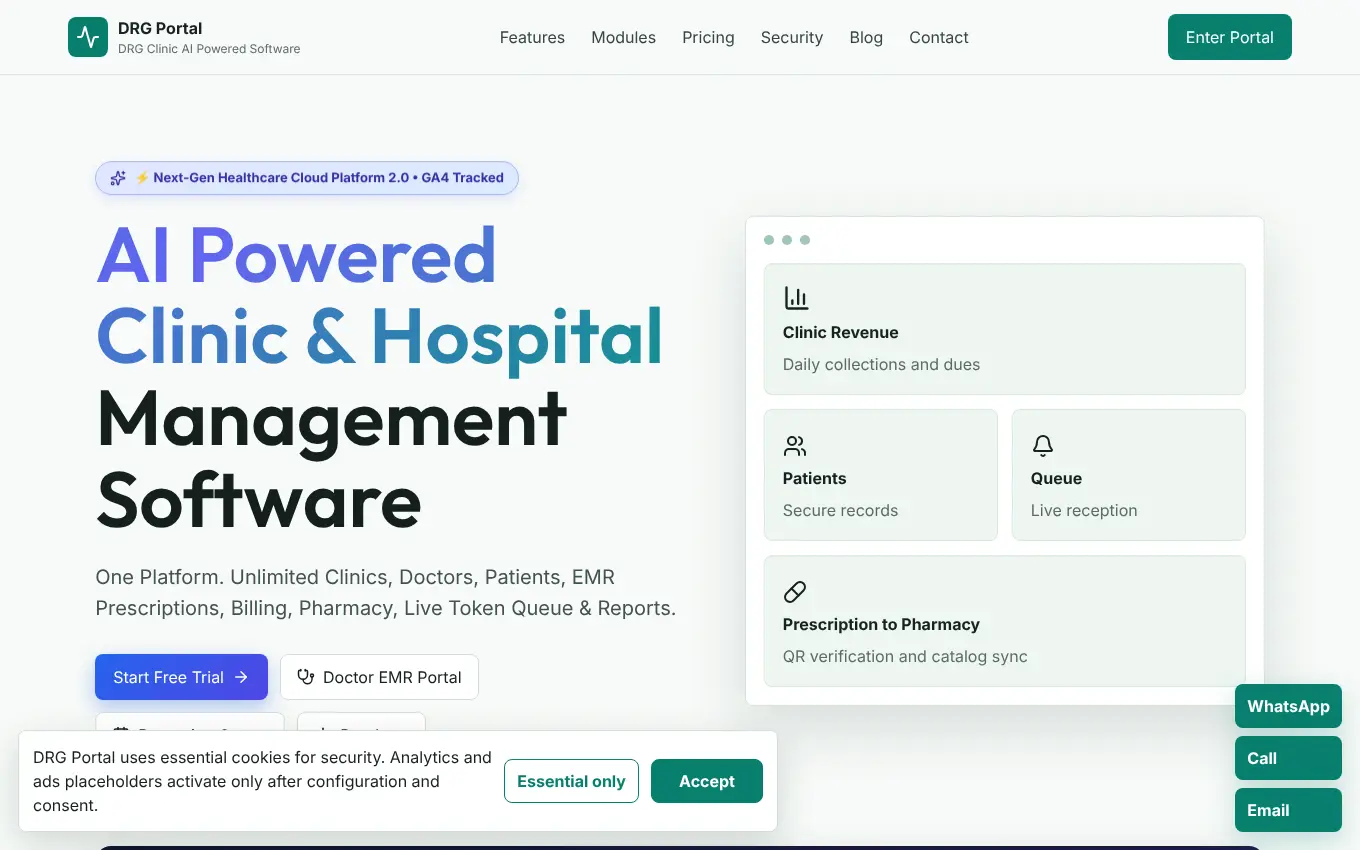 DRG Clinic – AI clinic & hospital software